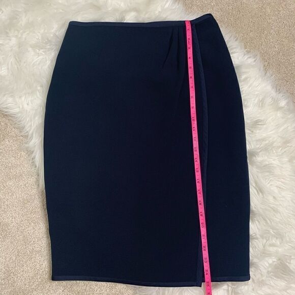 Ann Taylor Faux Wrap Navy Blue Skirt - Picture 4 of 8